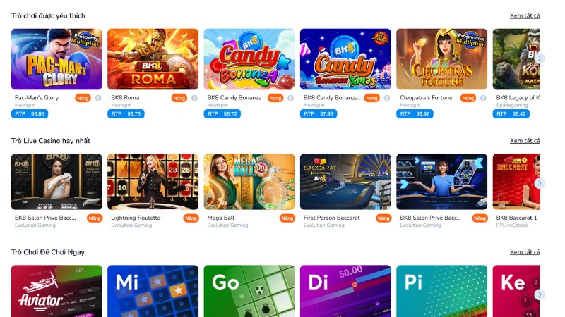 Đối tác và nhà cung cấp game uy tín trên nền tảng